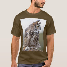 Camisa com Foto de Coruja-de-chifres