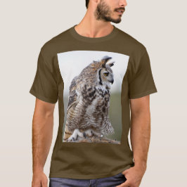 Camisa com Foto de Coruja-de-chifres