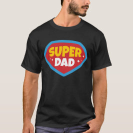 Camisa com Insígnia de Super-Herói Retro Super Pai
