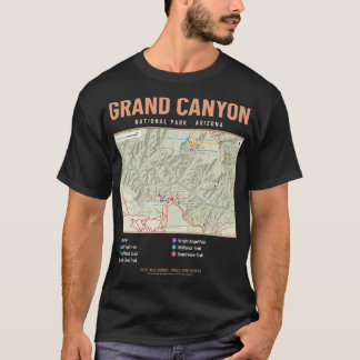 Camisa com Mapa do Parque Nacional Grand Canyon