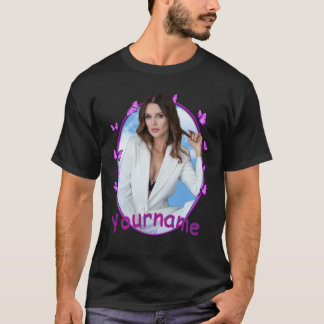 Camisa com Moldura de Borboleta Vintage Personaliz