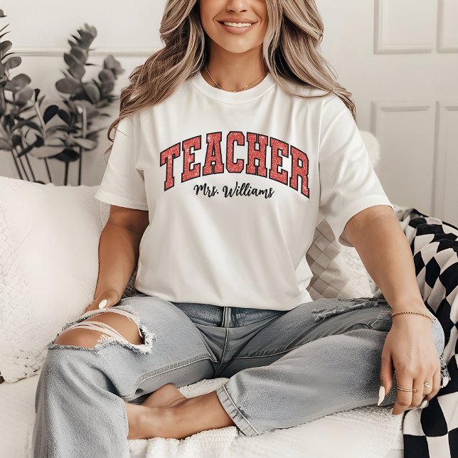 Camisa com Nome Personalizado para Presente de Agr (teacher shirt, custom name shirt, gift for teacher, teacher gift, back to school shirt, teacher gift)