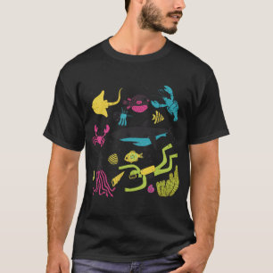 Camisa com padrão de desenho animado de aventura o