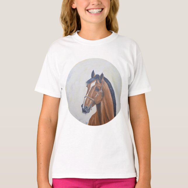 Camisa com retrato majestoso de cavalo (Frente)