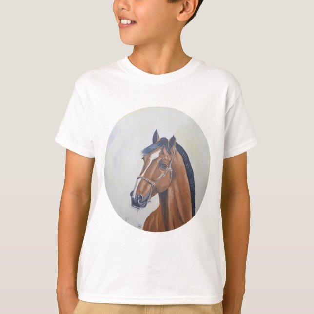 Camisa com retrato majestoso de cavalo (Frente)