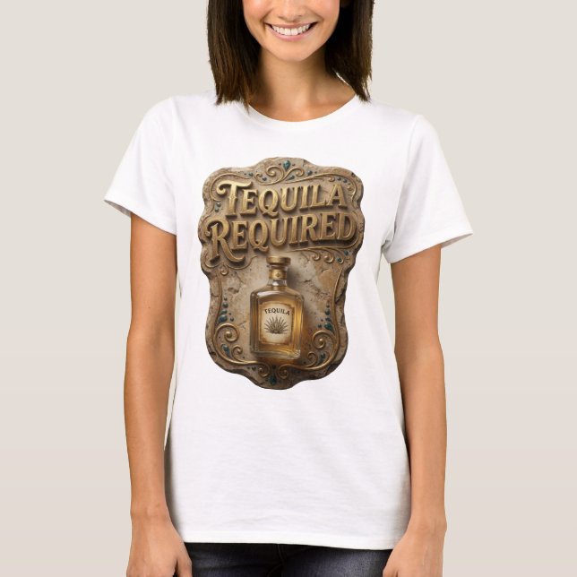 Camisa com Slogan Witty Gold TEQUILA NECESSÁRIO (Frente)