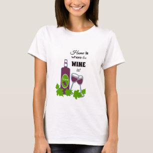 Camisa cómico do T das mulheres do design do vinho