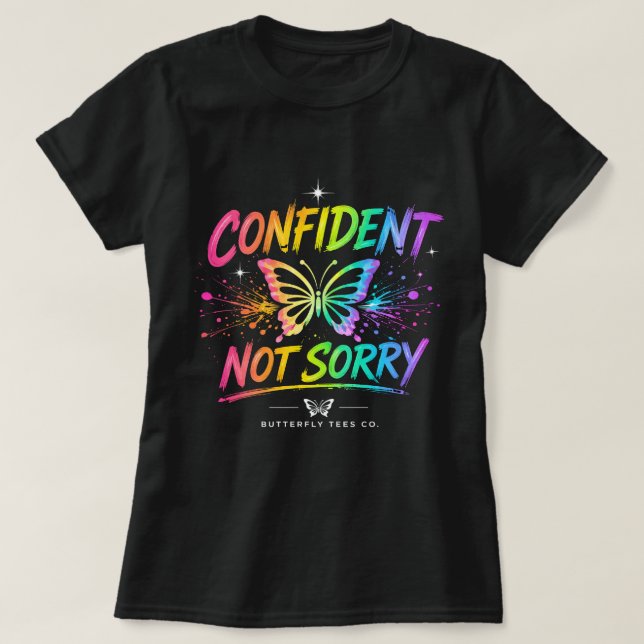 Camisa Confidente Não Desculpe Borboleta 0047712 (Frente do Design)