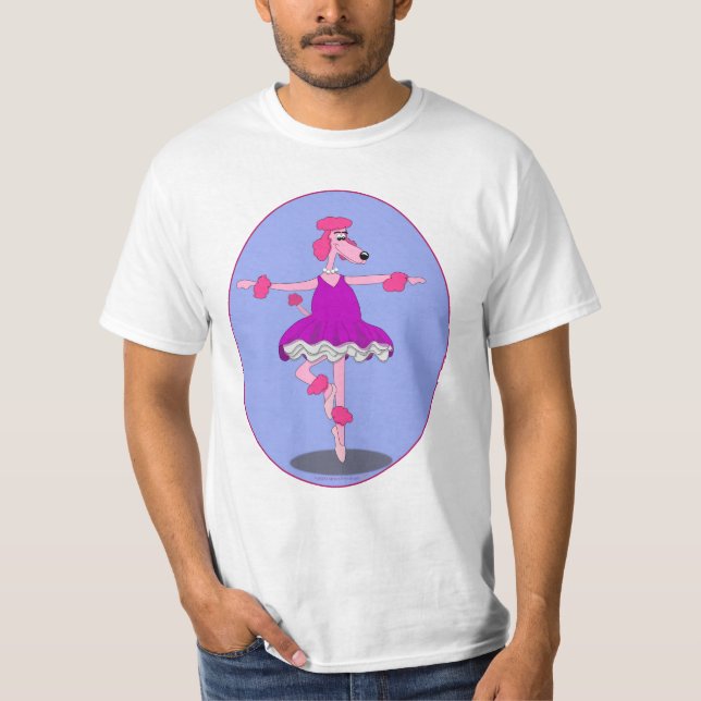 Camisa cor-de-rosa da bailarina da caniche (Frente)