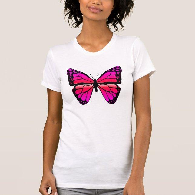 Camisa cor-de-rosa da borboleta (Frente)