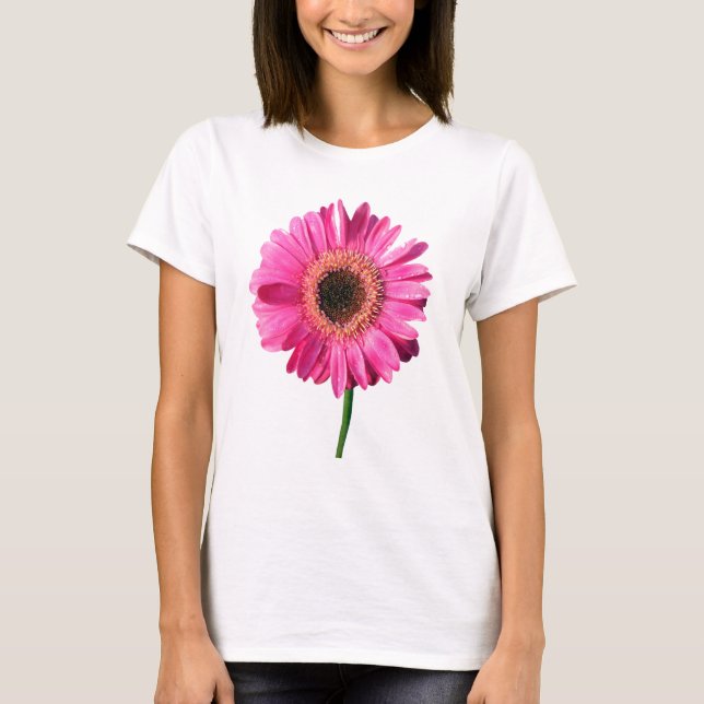 Camisa cor-de-rosa da flor (Frente)