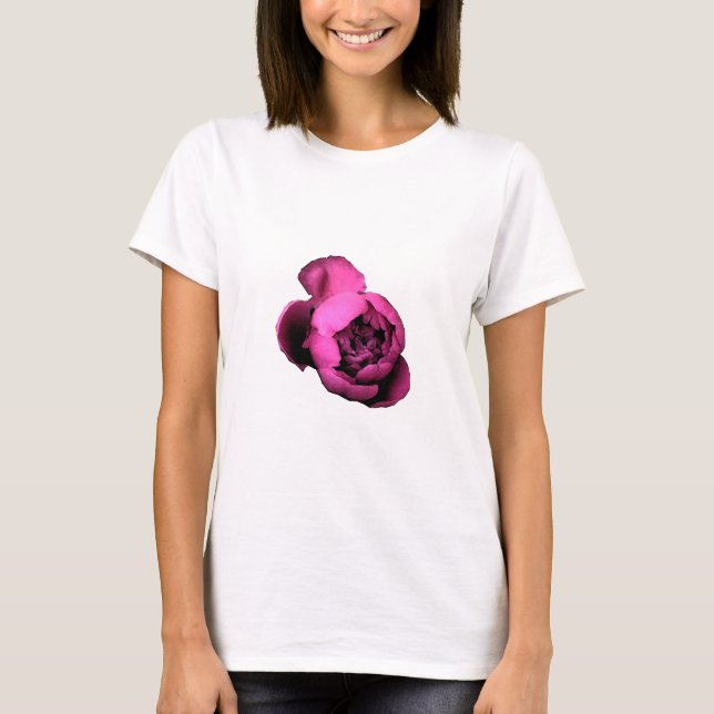 Camisa cor-de-rosa da peônia (Frente)