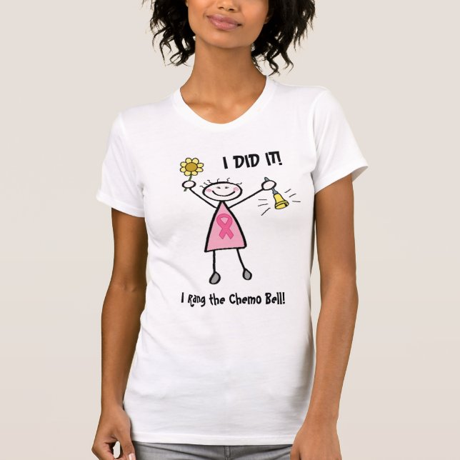 Camisa cor-de-rosa de Chemo Bell da fita (Frente)