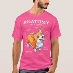 Camisa Corgi Mulheres Crianças Anatomia Homens De