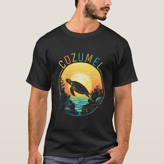 Camisa Cozumel - Corais E Tartaruga Em Cozumel Isl (Frente)