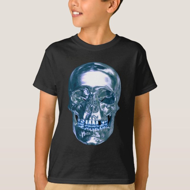Camisa Crânio Cromo Azul (Frente)