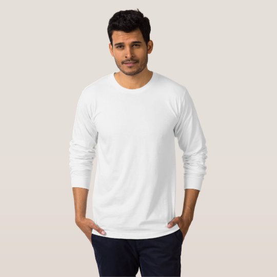 Camiseta Masculina Fine Jersey de Manga Longa, Branco