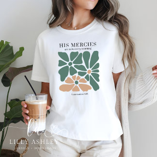 Camisa Cristã Bíblia Floral Retroativa Verso para 