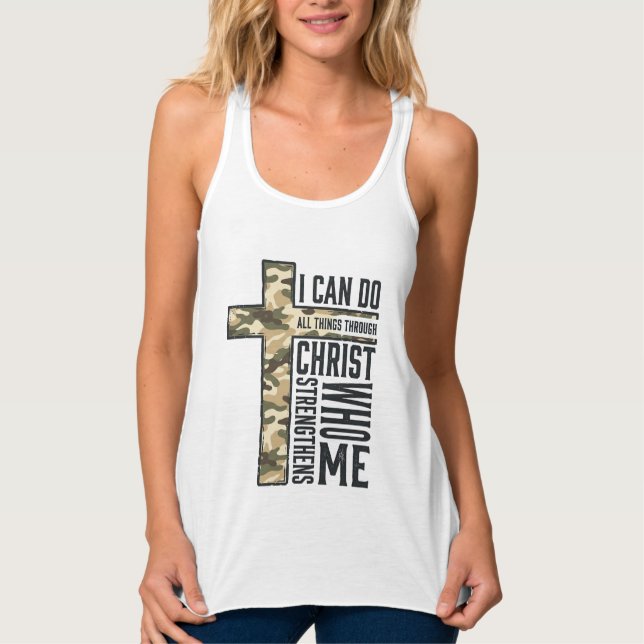 Camisa Cristã Cruz da Fé Posso Fazer Todas as Cois (Frente)