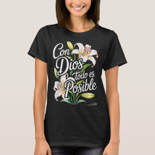 Camisa cristã espanhola Con Dios Todo Es Posible F