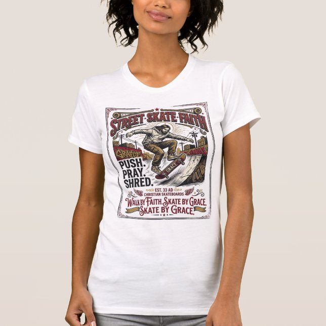 Camisa Cristã Jesus Skate Longboard (Frente)