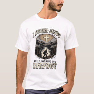 Camisa Cristã Vintage Jesus Bigfoot Engraçado