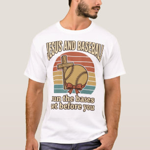 Camisa Cristã Vintage Jesus e Beisebol