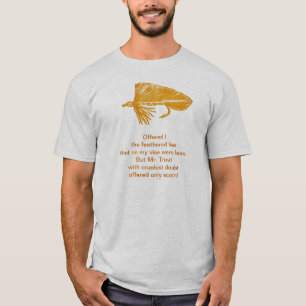 Camisa cruel da truta com a flâmula dourada do