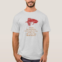 Camisa Cruel Trout Poem com galhardete vermelho.