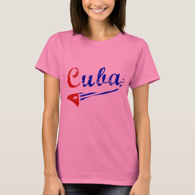 Camisa cubana com bandeira cubana (Frente)
