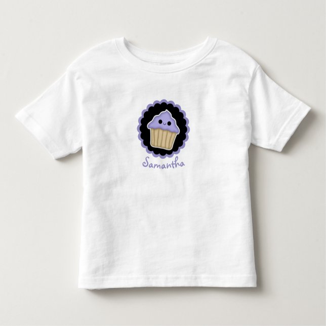 Camisa Cupcake Roxo Kawaii Toddler (Frente)