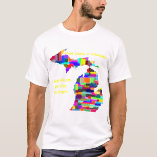 Camisa customizável colorida de Michigan -