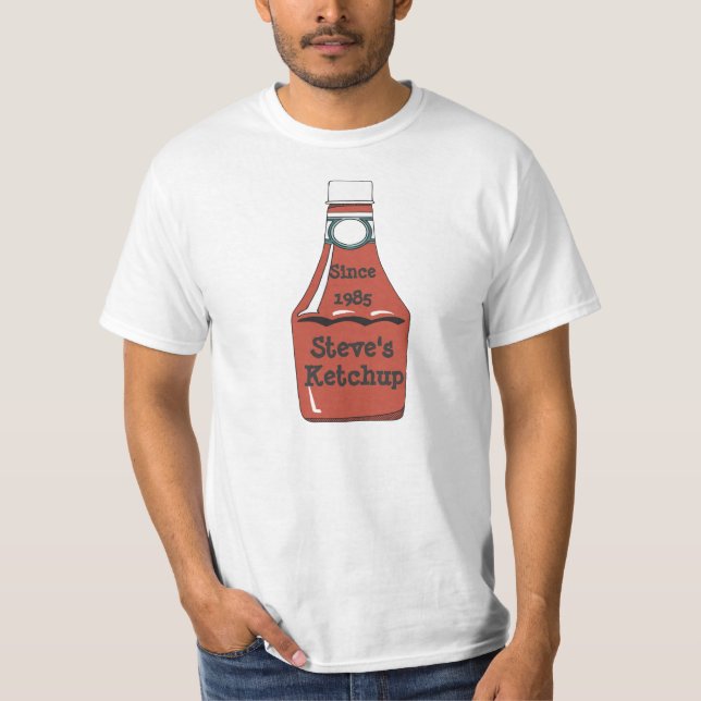 Camisa customizável da garrafa de ketchup (Frente)