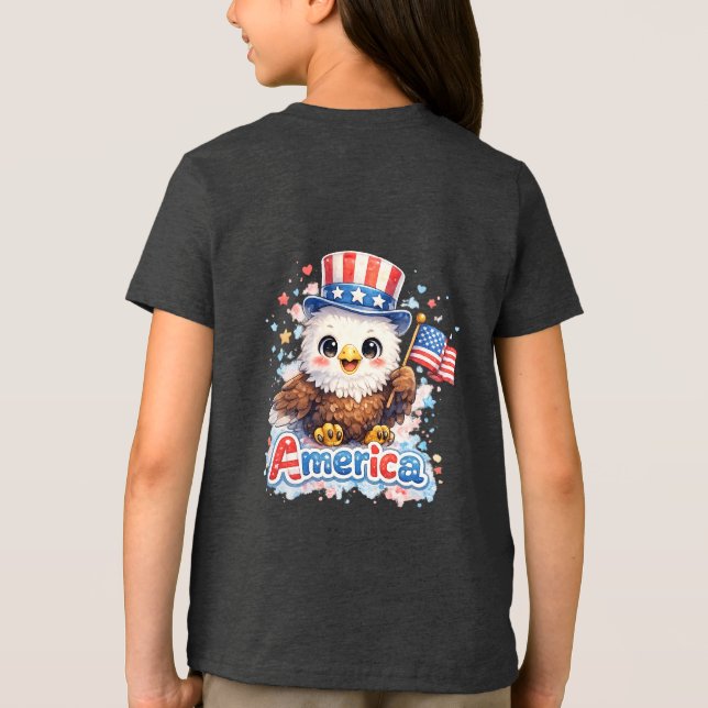 Camisa Cute Kids 4 de Julho Little Firecracker EUA (Verso)