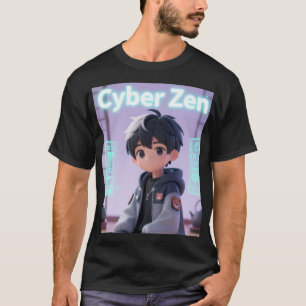 Camisa Cyber Zen 3D Anime Boy Futurista Techwear G