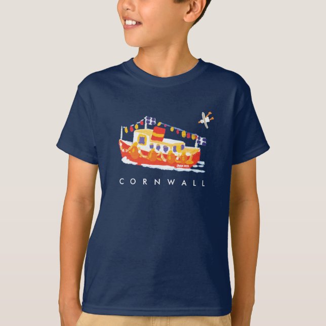 Camisa da arte T: Camiseta Cornish. Ferryboat (Frente)
