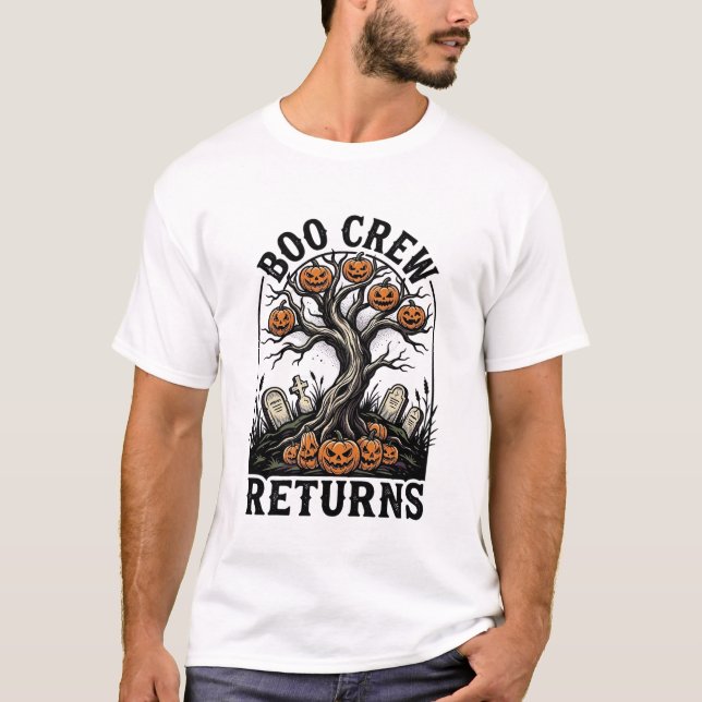 Camisa da Árvore de Halloween Gráfico de Abóbora A (Frente)