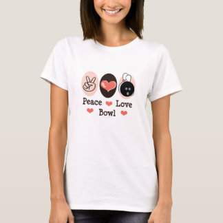 Camisa da bacia T do amor da paz