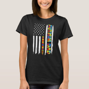 Camisa da Bandeira Americana Angustiado Pai Autist