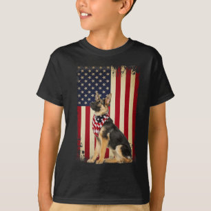 Camisa da Bandeira Americana do Pastor Alemão Inde