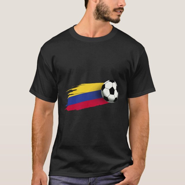 Camisa da Bandeira da Colômbia Time de Futebol Col (Frente)