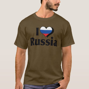 Camisa da Bandeira da Rússia que Eu Amo
