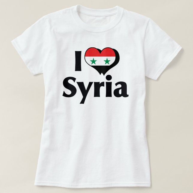 Camisa da Bandeira da Síria que Eu Amo (Frente do Design)