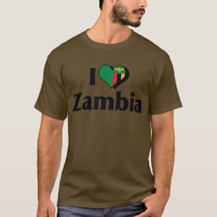 Camisa da Bandeira da Zâmbia que Eu Amo