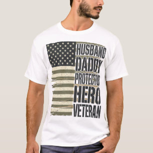 Camisa da Bandeira do Herói Protetor Pai Marido Ve
