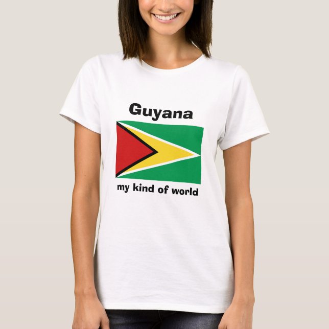 Camisa da Bandeira e Mapa da Guiana + Texto (Frente)