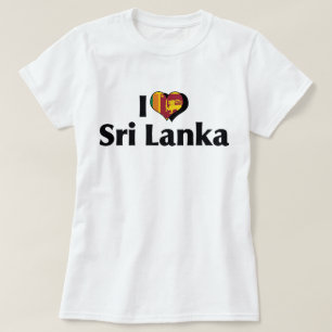 Camisa da Bandeira Eu Amo Sri Lanka