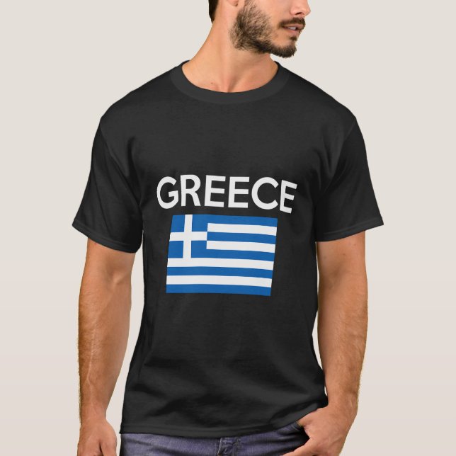 Camisa da Bandeira Grega - Camisa de Manga Longa d (Frente)