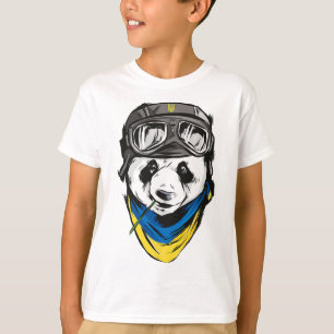 Camisa da Bandeira Ucraniana Panda Ucrânia Present