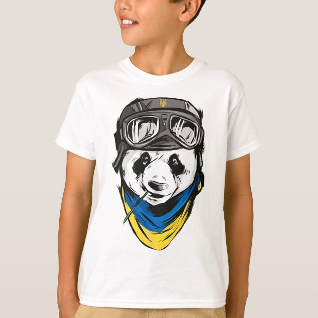 Camisa da Bandeira Ucraniana Panda Ucrânia Present (Frente)